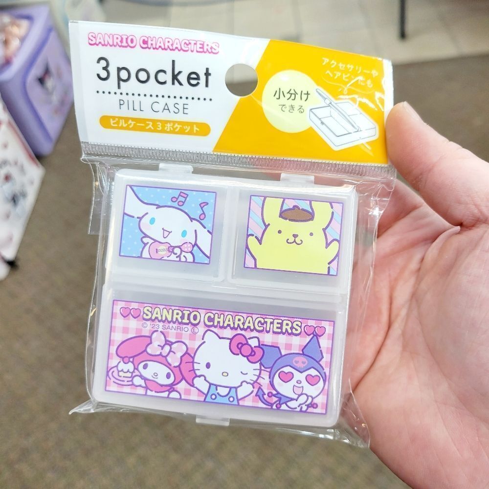 Brand New Japan Sanrio Hello Kitty & Characters 3 Slots Pills Case
